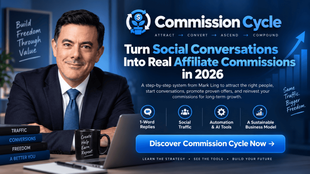 Commission Cycle 2026 method and system with social traffic, AI tools, automation, and affiliate commission growth